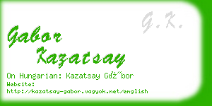 gabor kazatsay business card